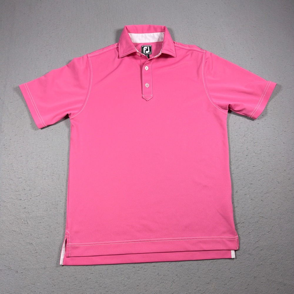 FootJoy Athletic‎ Fit Polo Shirt Men S Bright Pink Short Sleeve Golf Performance